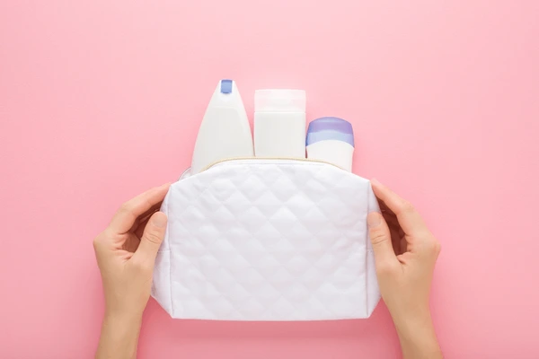 A travel kit with a variety of deodorants
