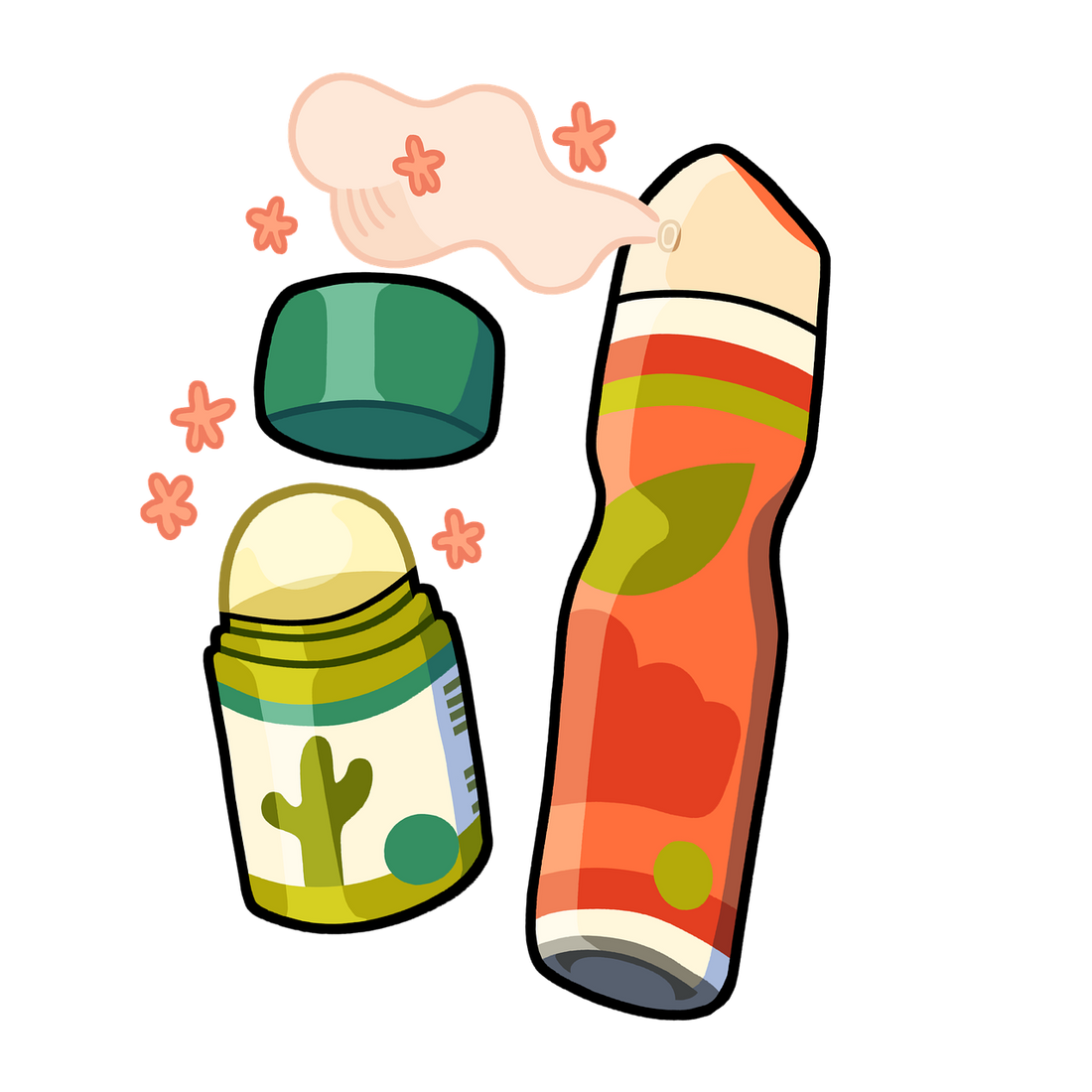 Roll-on and spray deodorants